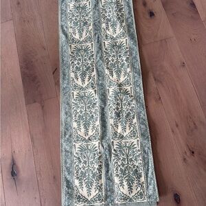 Pottery Barn Green Linen-Cotton Fabric